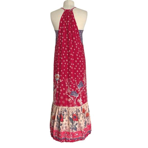 Maeve Anthropologie Kira Printed Maxi Dress Red Purple Size Small - Picture 10 of 11